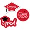 Big Dot of Happiness Red 2026 Graduation Party - DIY Shaped Cut-Outs - 24 Count